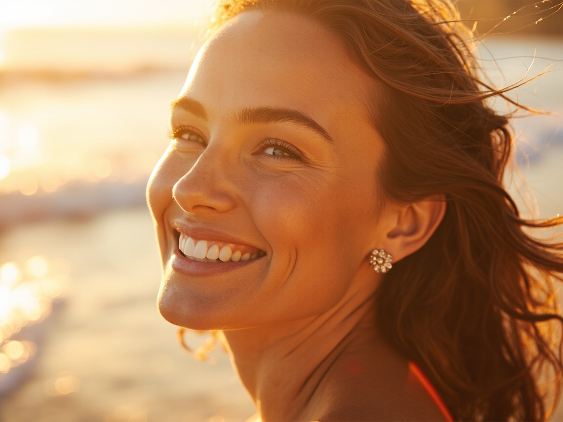 A confident Malibu smile midway through clear aligner treatment